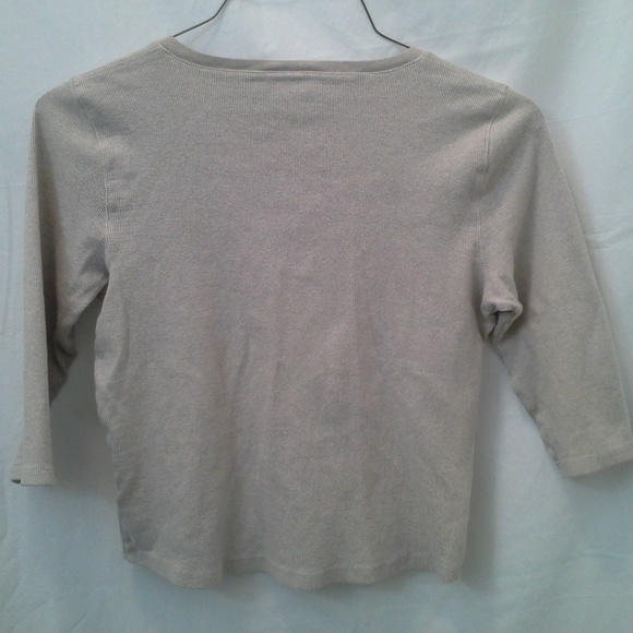 Ann Taylor Ribbed V-Neck Shirt - Picture 2 of 5